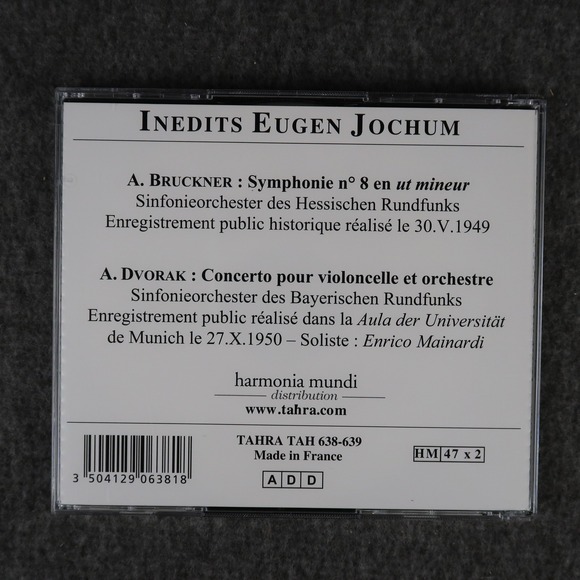 Eugen Jochum 2 CD Set Inedits Bruckner Symphony 8 Dvorak Concerto Tahra France - Picture 2 of 5